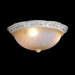 Designer Touch Decorative White Flush Mount Light Yellow White Glass Resin Pattern Carving European Classic