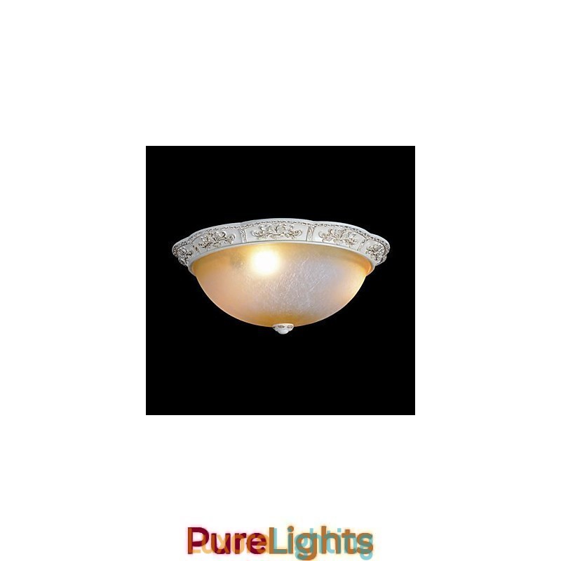 Designer Touch Decorative White Flush Mount Light Yellow White Glass Resin Pattern Carving European Classic