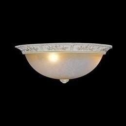 Designer Touch Decorative White Flush Mount Light Yellow White Glass Resin Pattern Carving European Classic