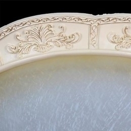 Designer Touch Decorative White Flush Mount Light Yellow White Glass Resin Pattern Carving European Classic