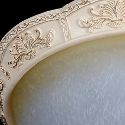 Designer Touch Decorative White Flush Mount Light Yellow White Glass Resin Pattern Carving European Classic