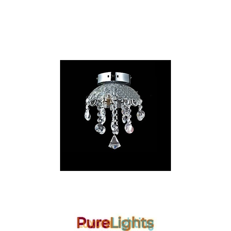 Designer Touch Decorative Crystal Semi Flush Mount with 3 Lights
