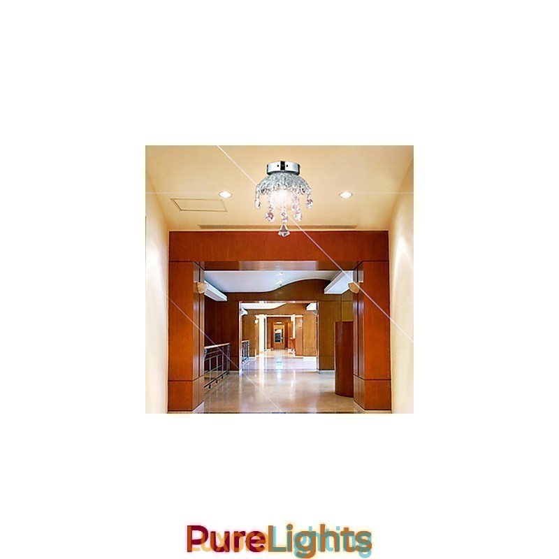 Designer Touch Decorative Crystal Semi Flush Mount with 3 Lights