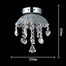 Designer Touch Decorative Crystal Semi Flush Mount with 3 Lights