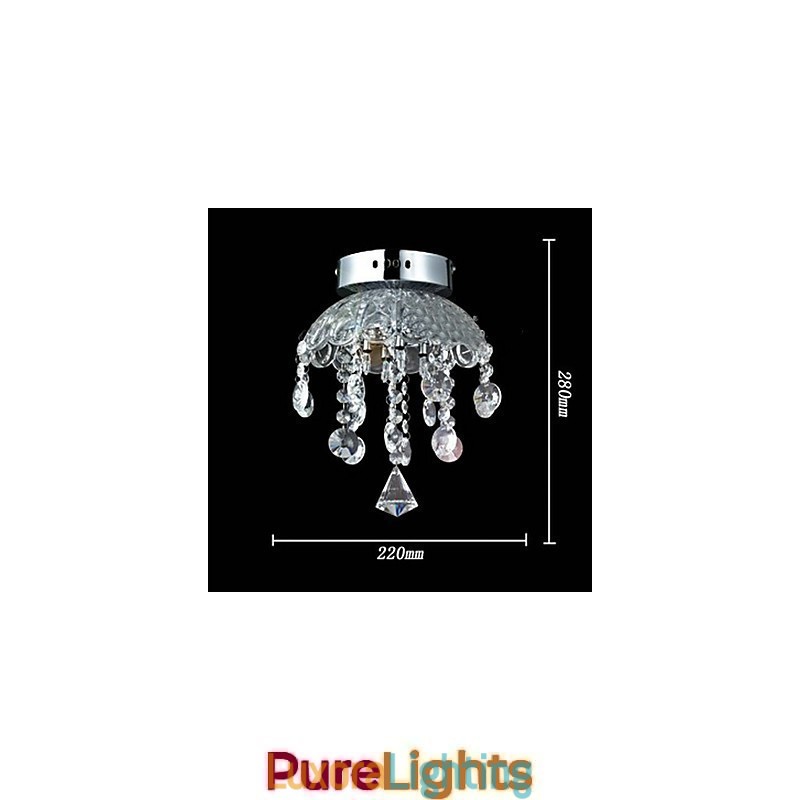 Designer Touch Decorative Crystal Semi Flush Mount with 3 Lights