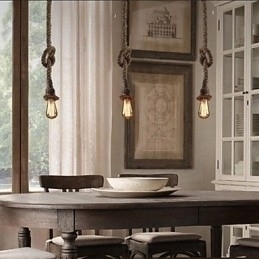 Designer Touch Decorative 1 Light DIY Art Hemp Rope Light Creative Hemp Rope Droplight