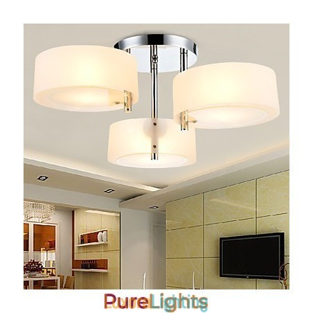 Designer Touch Decorative Flush Mount Modern Contemporary 3 Lights Ceiling Light Metal
