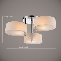 Designer Touch Decorative Flush Mount Modern Contemporary 3 Lights Ceiling Light Metal