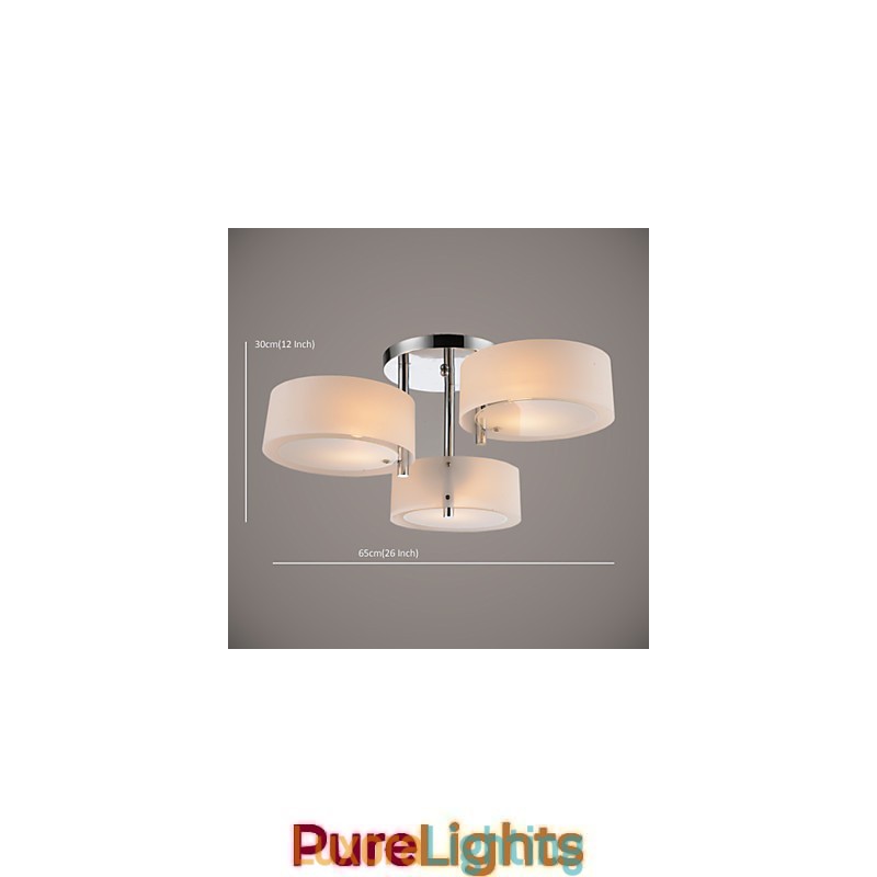 Designer Touch Decorative Flush Mount Modern Contemporary 3 Lights Ceiling Light Metal