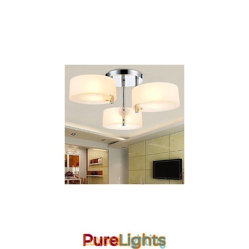 Designer Touch Decorative Flush Mount Modern Contemporary 3 Lights Ceiling Light Metal