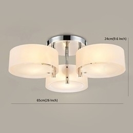 Designer Touch Decorative Flush Mount Modern Contemporary 3 Lights Ceiling Light Metal