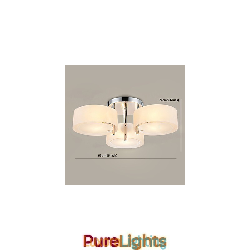 Designer Touch Decorative Flush Mount Modern Contemporary 3 Lights Ceiling Light Metal