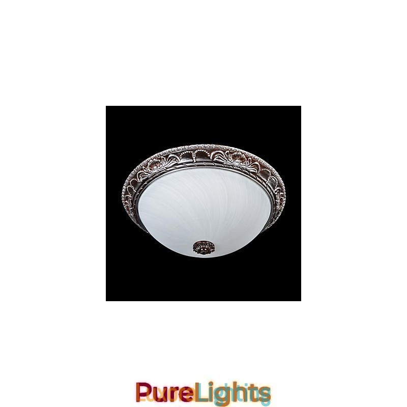 Designer Touch Decorative Flush Mount Light Glass Resin Silver Carving Retro European Classic