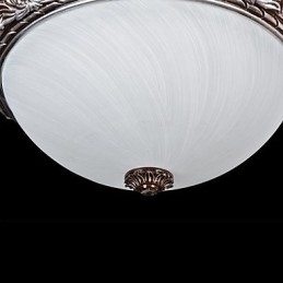 Designer Touch Decorative Flush Mount Light Glass Resin Silver Carving Retro European Classic