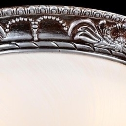 Designer Touch Decorative Flush Mount Light Glass Resin Silver Carving Retro European Classic