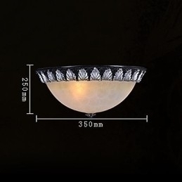 Designer Touch Decorative Flush Mount Light Pattern Glass Resin Silver Carving European Classic