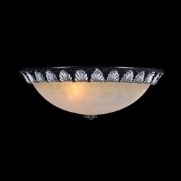 Designer Touch Decorative Flush Mount Light Pattern Glass Resin Silver Carving European Classic