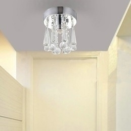 Designer Touch Decorative Modern Crystal 1 Lights Flush Mount In Crown Shape