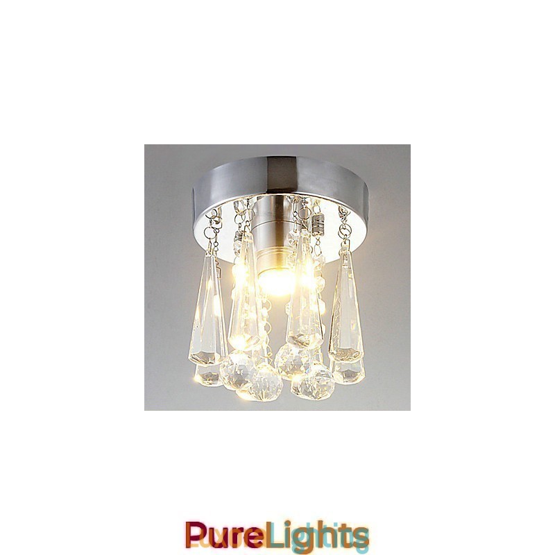 Designer Touch Decorative Modern Crystal 1 Lights Flush Mount In Crown Shape