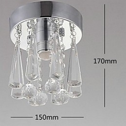 Designer Touch Decorative Modern Crystal 1 Lights Flush Mount In Crown Shape