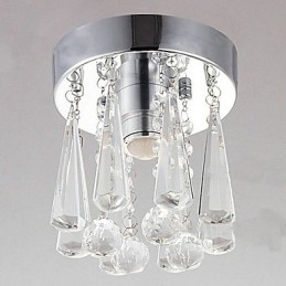 Designer Touch Decorative Modern Crystal 1 Lights Flush Mount In Crown Shape