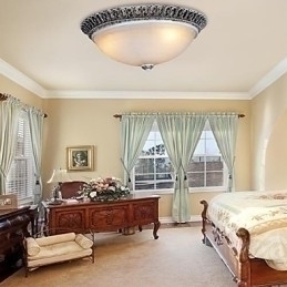 Designer Touch Decorative Dark Brown Flush Mount Light Glass Resin Pattern Carving European Classic