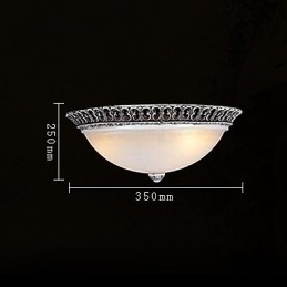 Designer Touch Decorative Dark Brown Flush Mount Light Glass Resin Pattern Carving European Classic