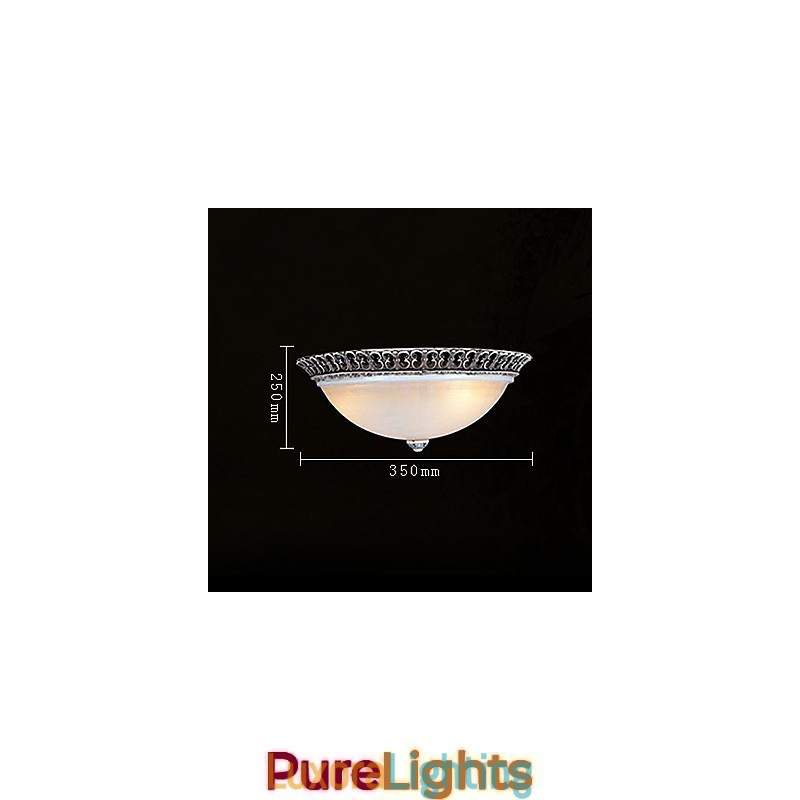 Designer Touch Decorative Dark Brown Flush Mount Light Glass Resin Pattern Carving European Classic