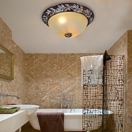 Designer Touch Decorative Flush Mount Light White Yellow Glass Resin Silver Carving European Classic