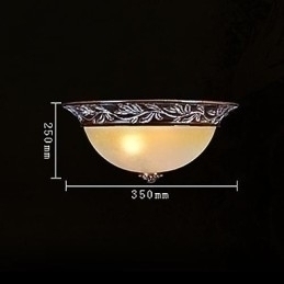 Designer Touch Decorative Flush Mount Light White Yellow Glass Resin Silver Carving European Classic