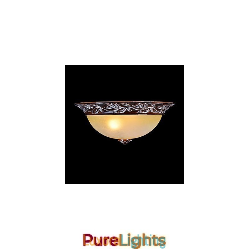 Designer Touch Decorative Flush Mount Light White Yellow Glass Resin Silver Carving European Classic