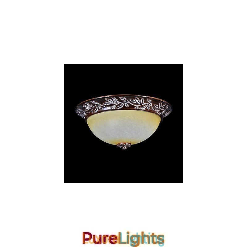 Designer Touch Decorative Flush Mount Light White Yellow Glass Resin Silver Carving European Classic