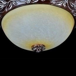 Designer Touch Decorative Flush Mount Light White Yellow Glass Resin Silver Carving European Classic