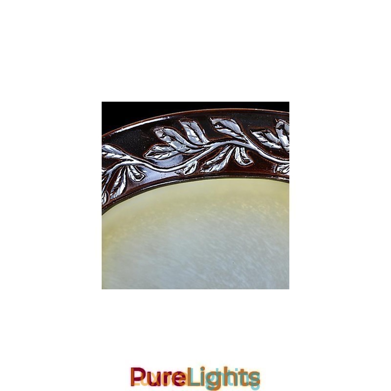 Designer Touch Decorative Flush Mount Light White Yellow Glass Resin Silver Carving European Classic