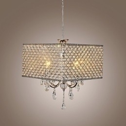 Designer Touch Decorative Modern Contemporary Drum Crystal Painting Metal Chandelier