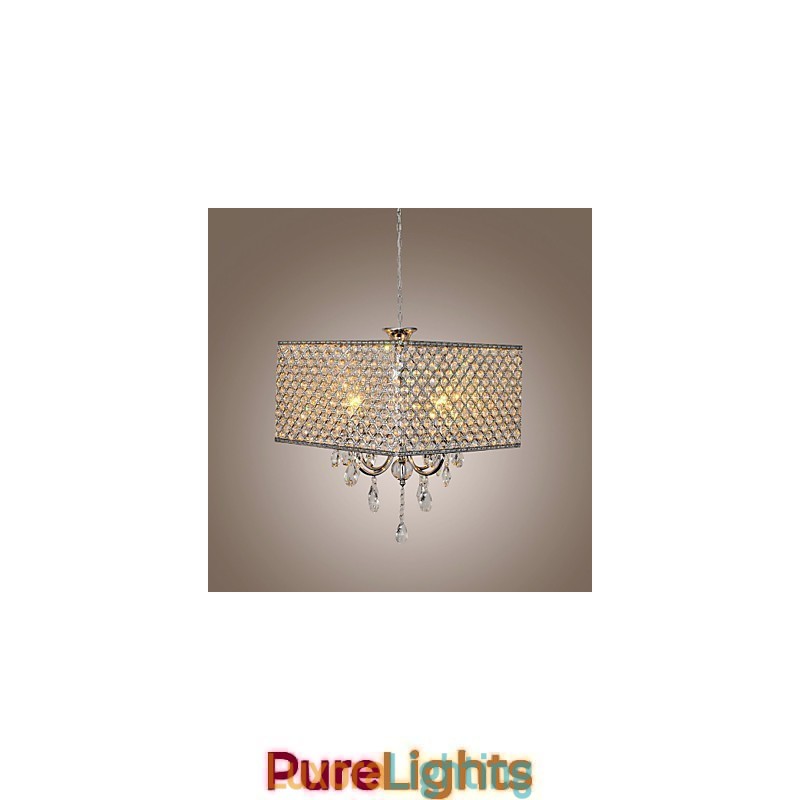 Designer Touch Decorative Modern Contemporary Drum Crystal Painting Metal Chandelier