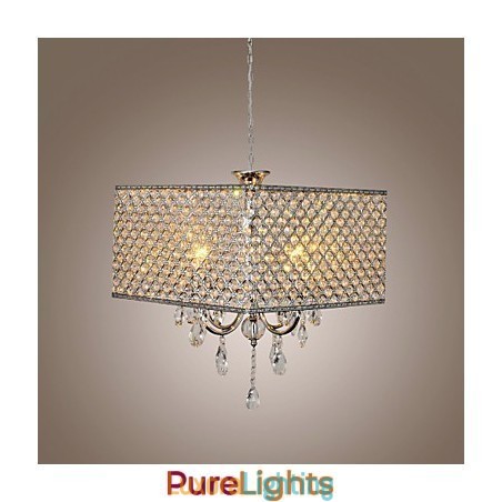 Designer Touch Decorative Modern Contemporary Drum Crystal Painting Metal Chandelier