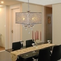 Designer Touch Decorative Modern Contemporary Drum Crystal Painting Metal Chandelier