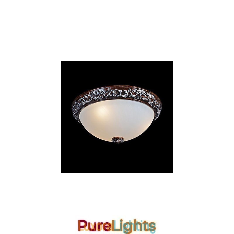 Designer Touch Decorative Flush Mount Light Glass Resin Silver Carving European Classic