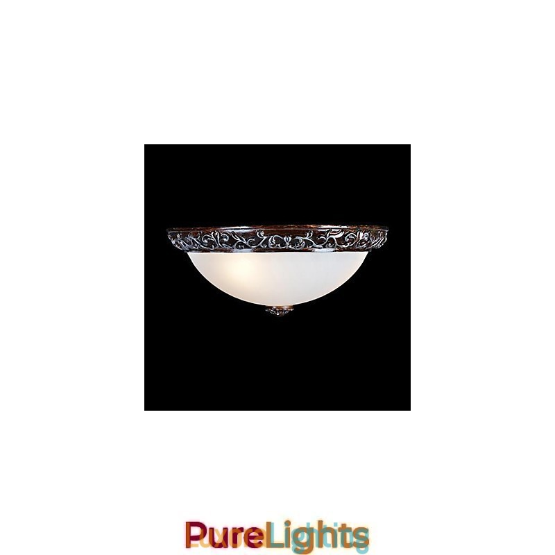 Designer Touch Decorative Flush Mount Light Glass Resin Silver Carving European Classic