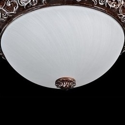 Designer Touch Decorative Flush Mount Light Glass Resin Silver Carving European Classic
