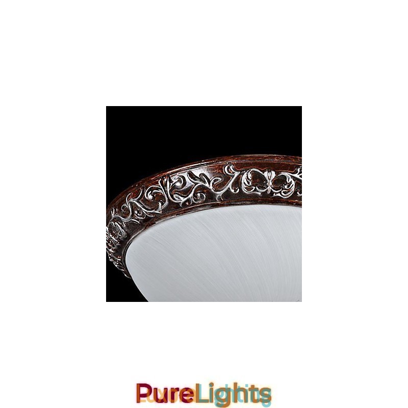 Designer Touch Decorative Flush Mount Light Glass Resin Silver Carving European Classic