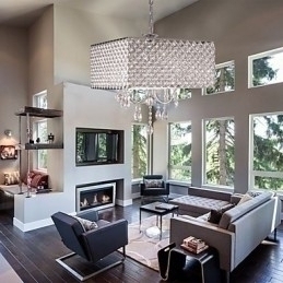 Designer Touch Decorative Modern Contemporary Drum Crystal Painting Metal Chandelier