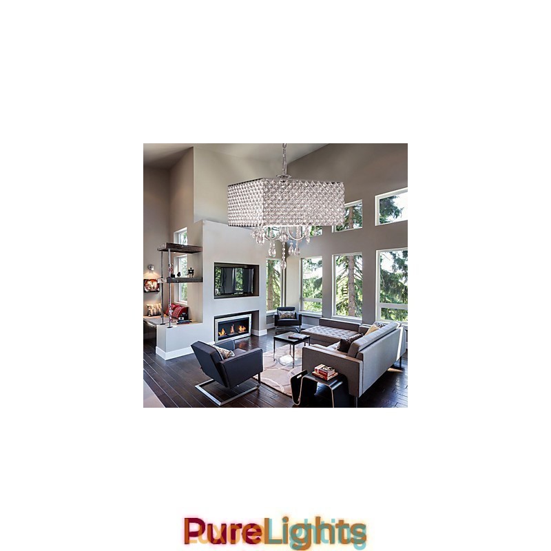 Designer Touch Decorative Modern Contemporary Drum Crystal Painting Metal Chandelier