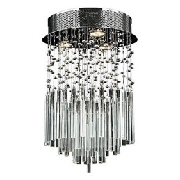 Designer Touch Decorative Modern Contemporary Crystal Electroplated Metal Flush Mount