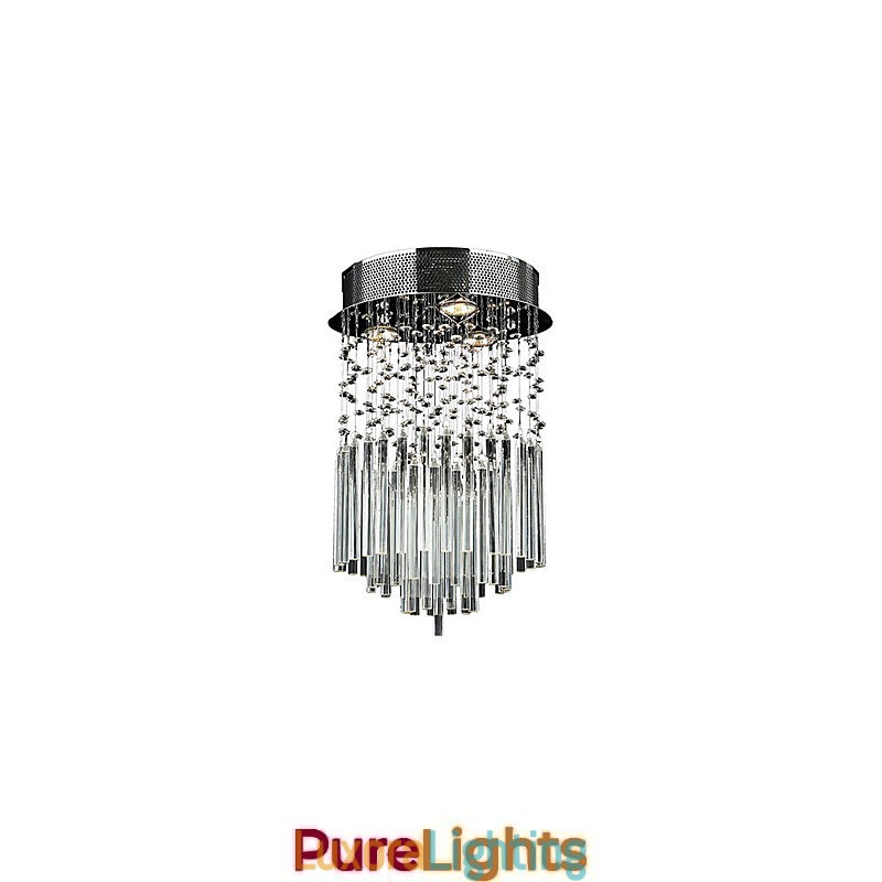 Designer Touch Decorative Modern Contemporary Crystal Electroplated Metal Flush Mount