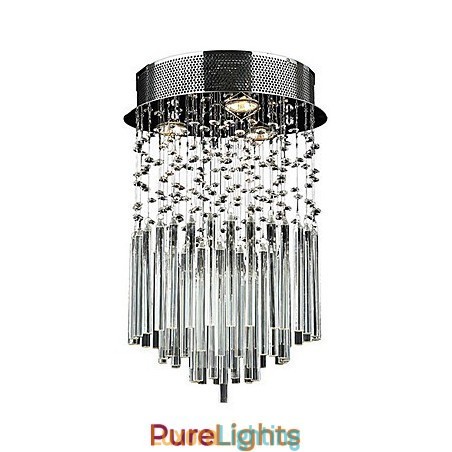 Designer Touch Decorative Modern Contemporary Crystal Electroplated Metal Flush Mount