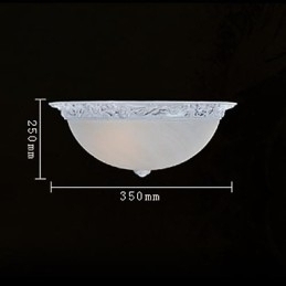 Designer Touch Decorative White Flush Mount Light Glass Resin Carving European Classic