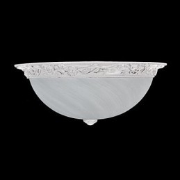 Designer Touch Decorative White Flush Mount Light Glass Resin Carving European Classic