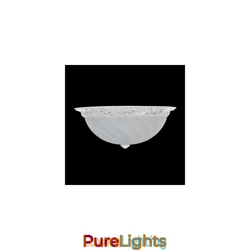 Designer Touch Decorative White Flush Mount Light Glass Resin Carving European Classic